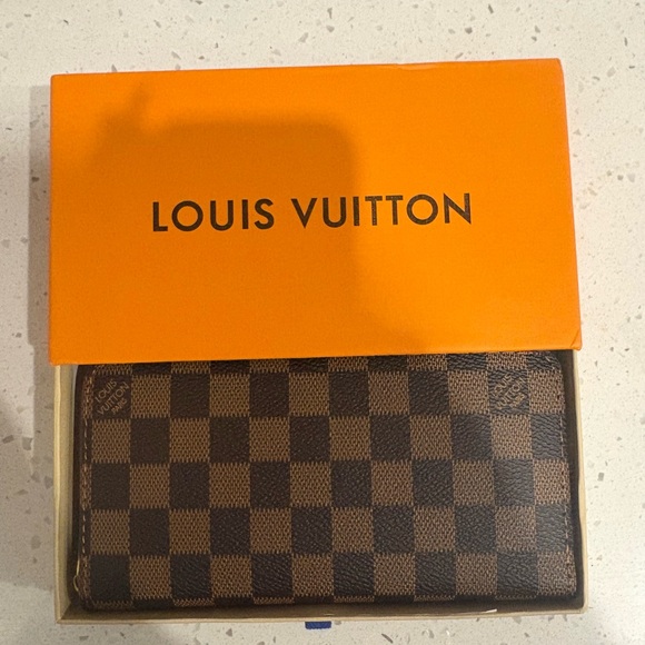 Brown Checkered Wallet - Picture 2 of 2